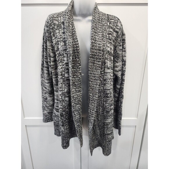 Northcrest Sweaters - Northcrest Black White Striped Long Sleeve Sweater Womens Size XL